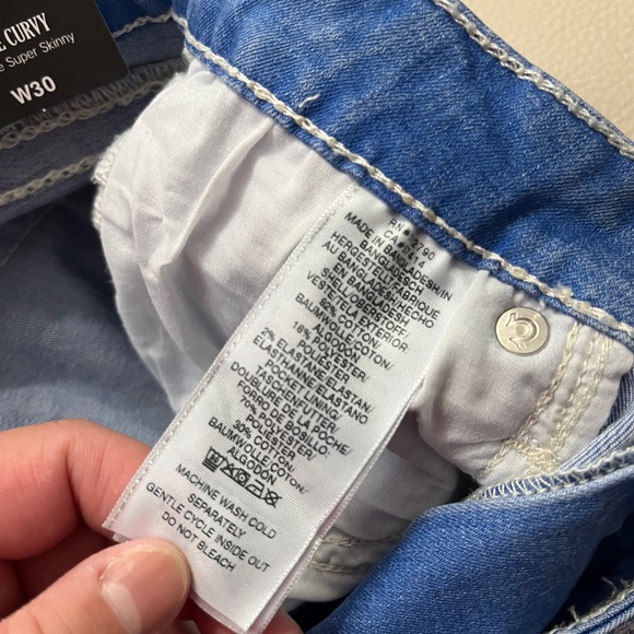 NWT - True Religion Women’s Jennie Curvy Mid Rise Super Skinny Jeans - Size 30 - Picture 11 of 11